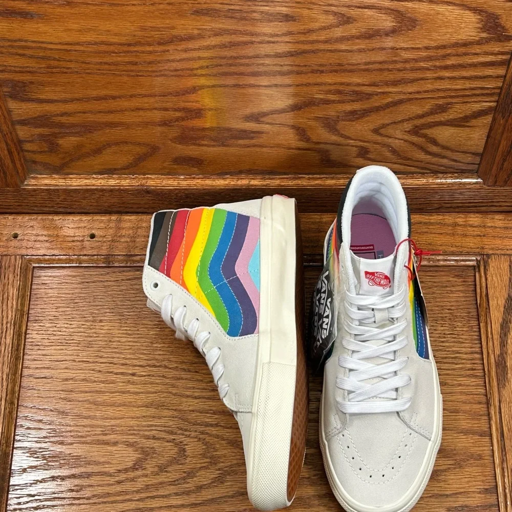 Vans Skate‎ Sk8 Hi Pride White Multi Shoes - Picture 5 of 9
